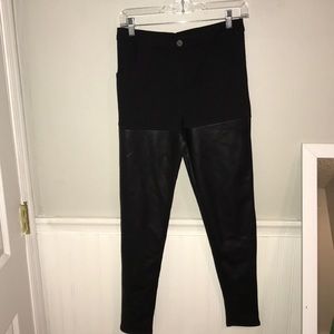 Tobi half faux leather black pants